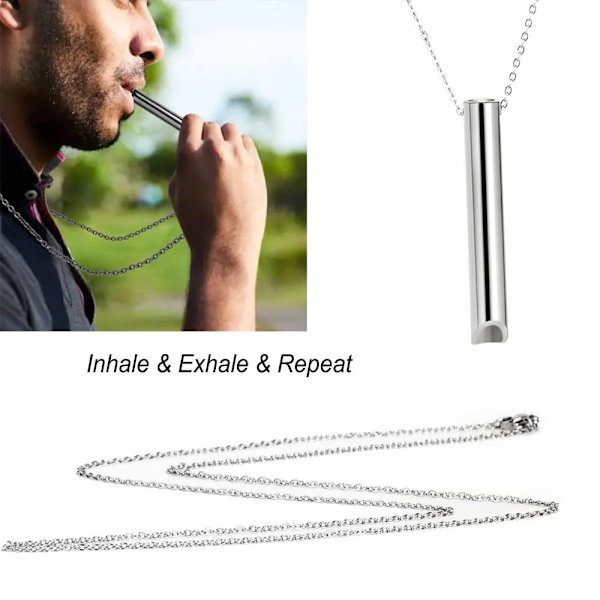 Mindful Breathing Necklace Mindful Anapana Breathing Necklace silver