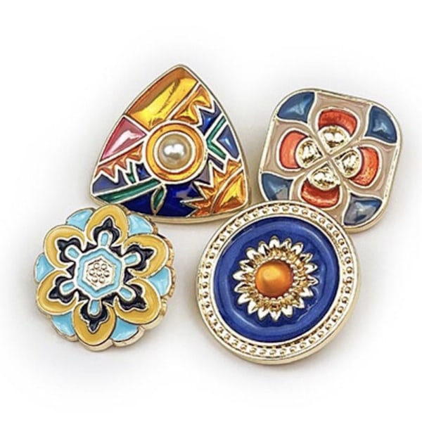 10 stk metal blomsterknapper Rhinestone knap E E E