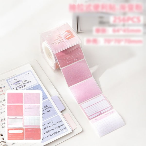 256 STK/æske Memo Pad Study Sticky Note 01-GRADIENT PINK 01-Gradient Pink