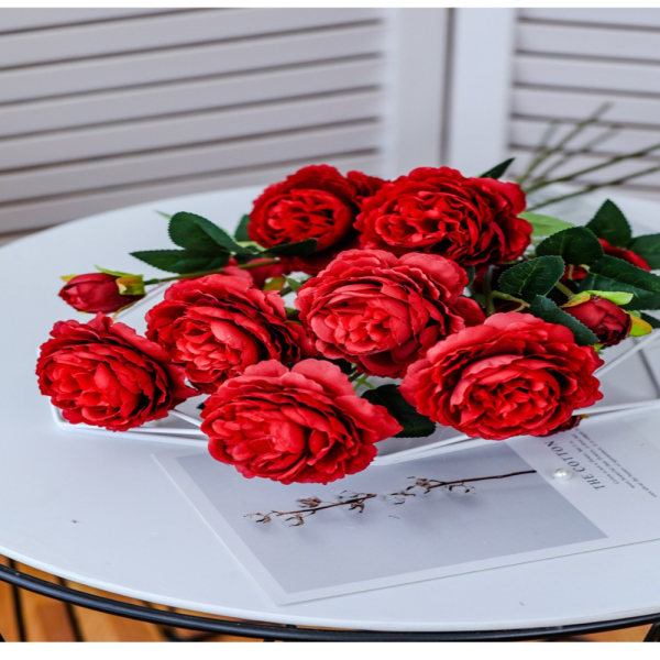 5 hoved kunstige blomster falske blomster CHAMPAGNE champagne