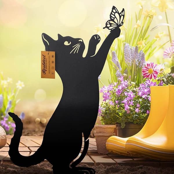 Katt Metallstatuer Hagepynt D D D