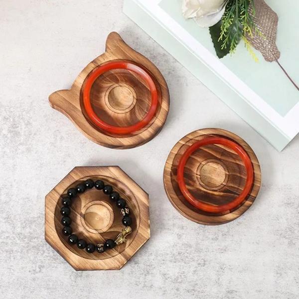 Handstring Armband Display Stand Wood Beads Armbandshållare 7 7 7