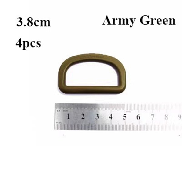 4 st Bälteskrokar Webbing Spännen ARMY GREEN 3.8CMSTYLE 1 STIL 1 Army Green 3.8cmStyle 1-Style 1