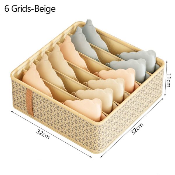 Underkläder Förvaringslåda Lådor Separatorlådor BEIGE 6 RASTER 6 beige 6 grids-6 grids