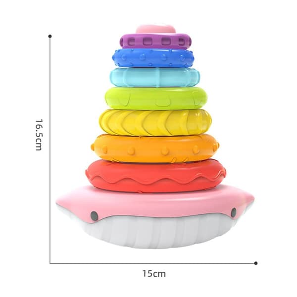 Stable Ring Blocks Rainbow Tower BLÅT blue