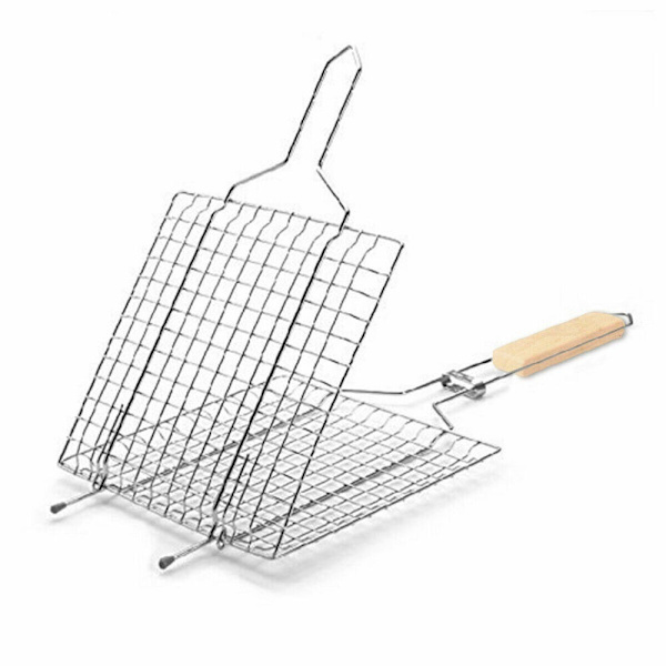 Trehåndtak Grillet Fiskeklip Grill Grillkurv 1
