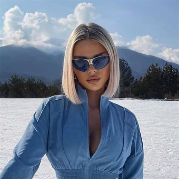 Sky Blue Aurinkolasit Y2K Aurinkolasit HOPEA-HARMAA HOPEANHARMAA Silver-Gray