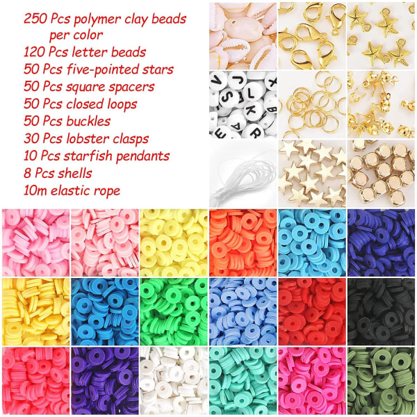 4800 st Polymer Clay Spacer Pärlor Smycken gör uppsättningar