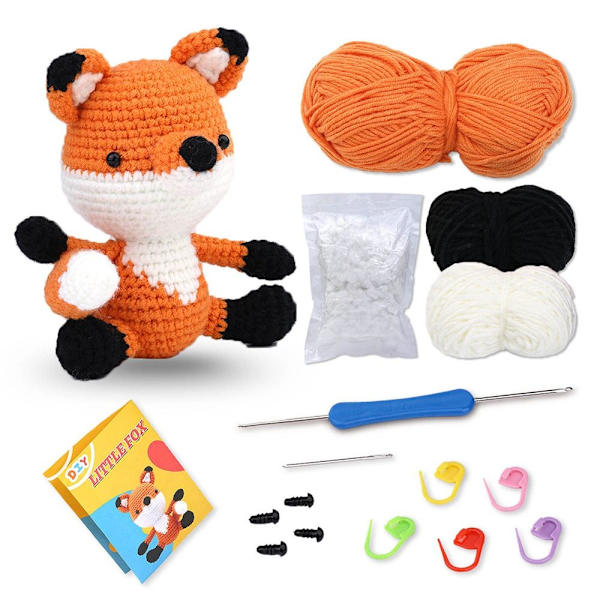 Virkningssats för nybörjare Crochet Animal Kit 02 02 02