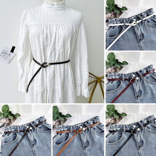 Midjebelte Tynn linning HVIT white