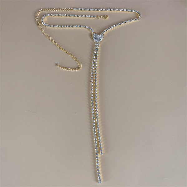 Full Rhinestone Chain Choker Diamond Statement Halsband GULD Gold Style 2-Style 2
