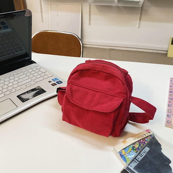 Små Canvas Crossbody-väskor Mini Phone Axelväskor RÖDA Red