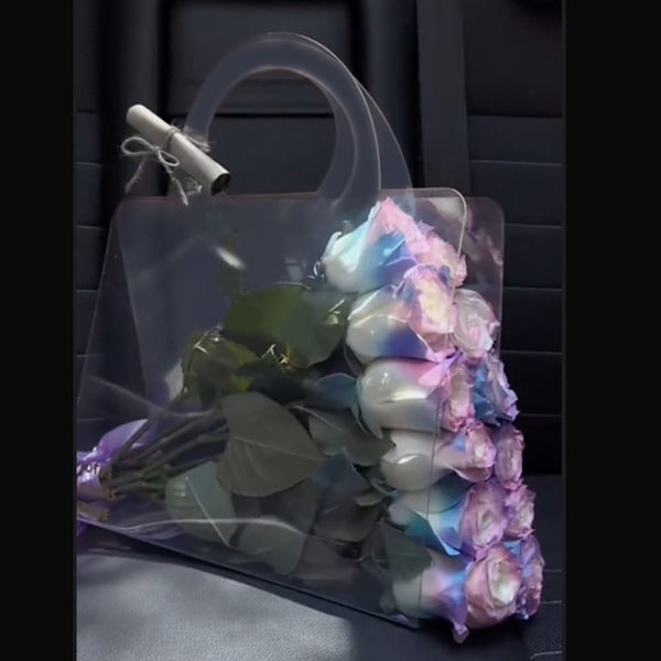 Transparent Flower Box Bukett Blomma Förpackningspåsar RECTANGLE Rectangle Shape