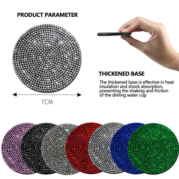 2 Stk/Sæt Skridsikker Pad Anti-skrid kopholdere MULTICOLOR multicolor
