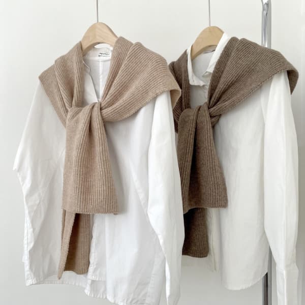 Strikket hettesjal Keep Warm Skjerf KAFFE coffee