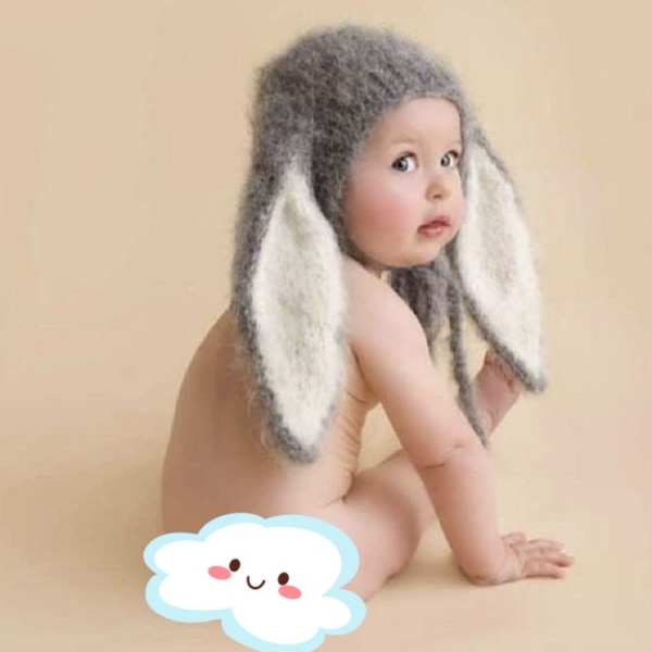 Baby Bunny Hat GRÅ grey