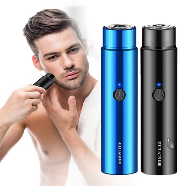 Mini elektrisk shaver skæg USB shaver BLÅ Blue