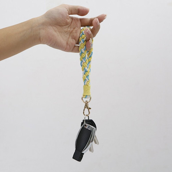 2stk Håndledd Nøkkelring Håndleddsnøkkelarmbånd GUL Yellow