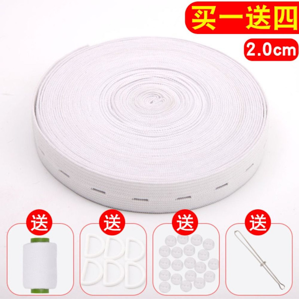 Elastisk linning Justerbare knaphuller white