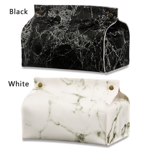 Marble Pattern Tissue Box Vävnadshållare SVART black