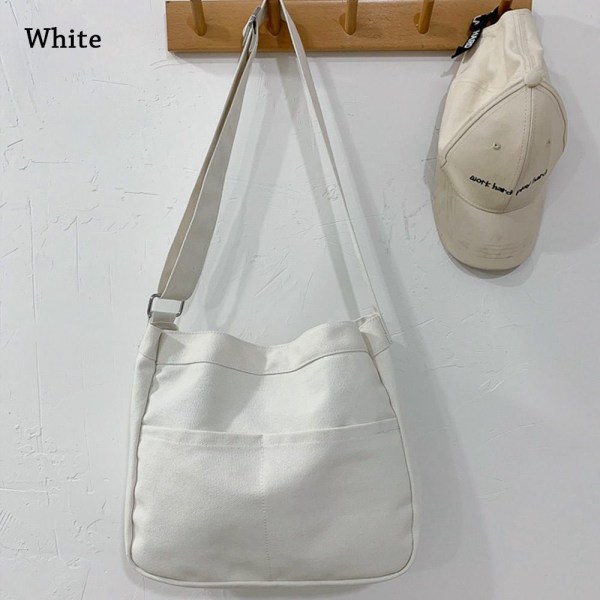 Axelremsväska Canvas Handväska VIT white