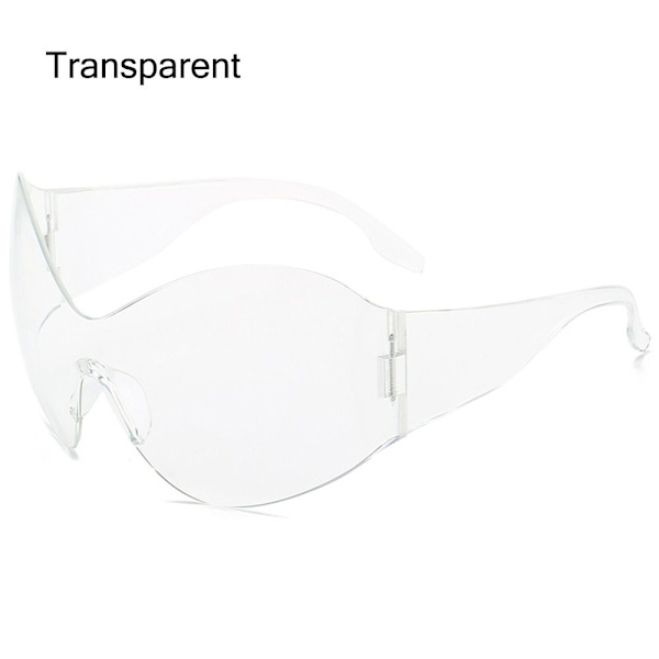 Oversized Futuristic Solbriller Y2K Solbriller TRANSPARENT Transparent