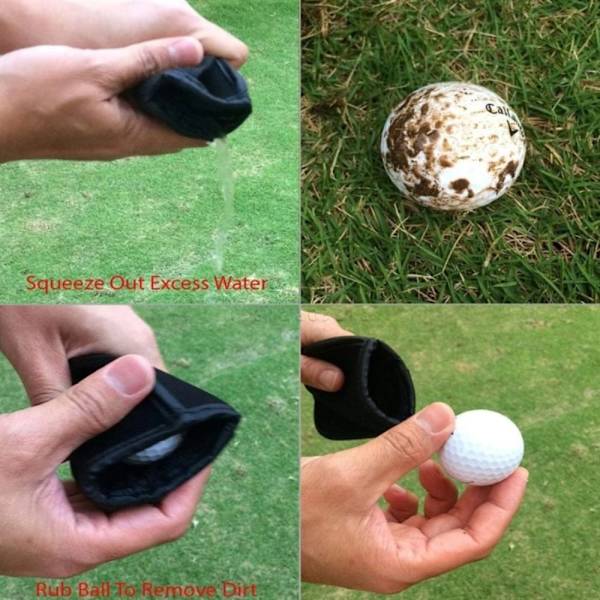 Golfbold Opbevaringspose Golf Aftørringstaske SORT black