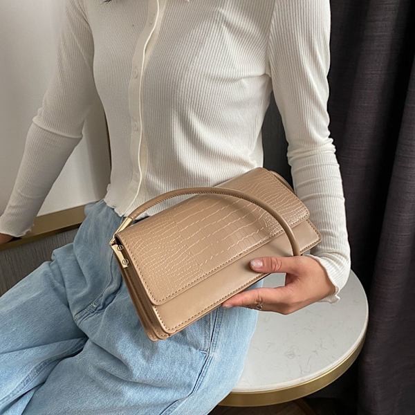 Muoti Olkalaukku Crocodile Pattern Käsilaukut Sling Laukut KHAKI khaki