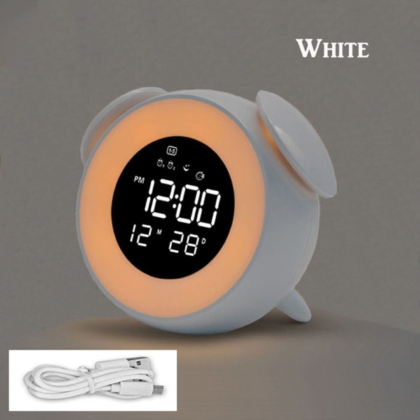 Wake Up Light Digital Led Musikalarm HVID White