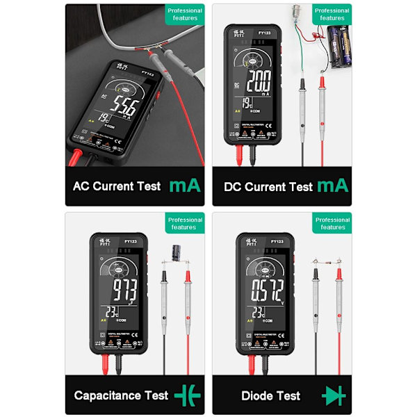 Digital Multimeter AC DC Spänningsmätare Ohm NCV Multimetrar