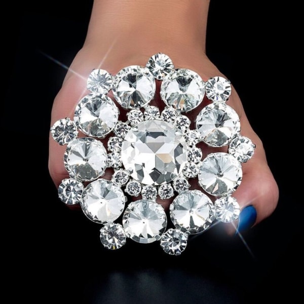 Överdriva Rhinestone Open Rings Crystal Finger Ring STYLE Style 2-Silver