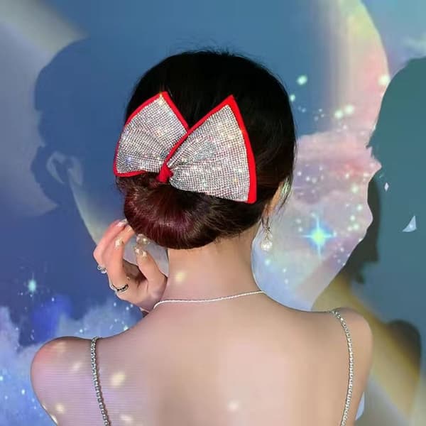 Deft Bun Rhinestone Hårband VIT white