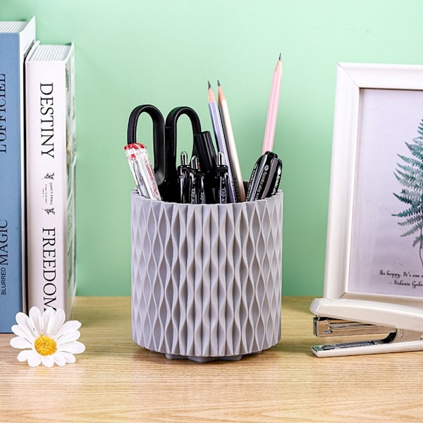 Makeup Brush Cup Storage Box Organizer HARMAA grey
