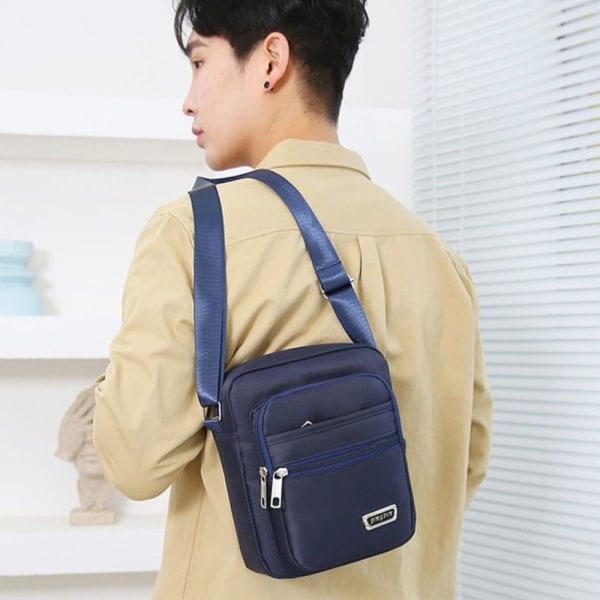 Menn Crossbody Vesker Skulderveske BLÅ 4 GLIDESLÅDER 4 GLIDESLÅDER blue 4 zippers-4 zippers