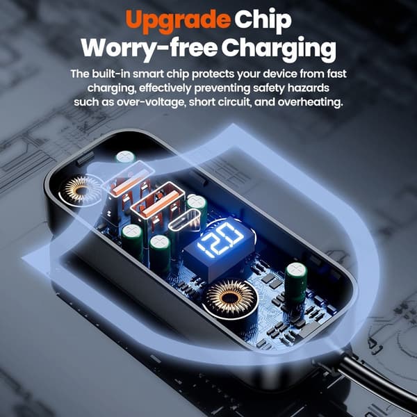 USB Biloplader Biltelefonoplader Biladapter