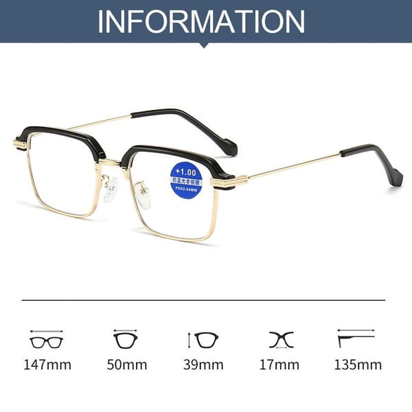 Anti-Blue Light Briller Oversized Briller SORT SØLV SORT
