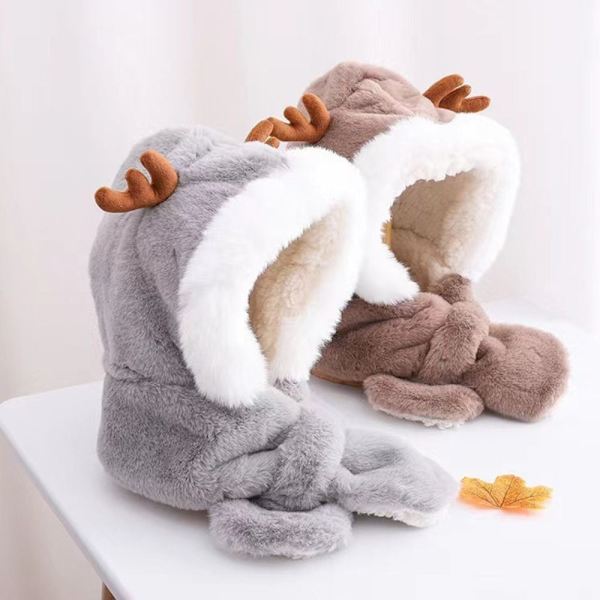 Baby med halsduk Halsdukar Öronhalsmössor KHAKI HJORTHORT khaki Deer Antler-Deer Antler