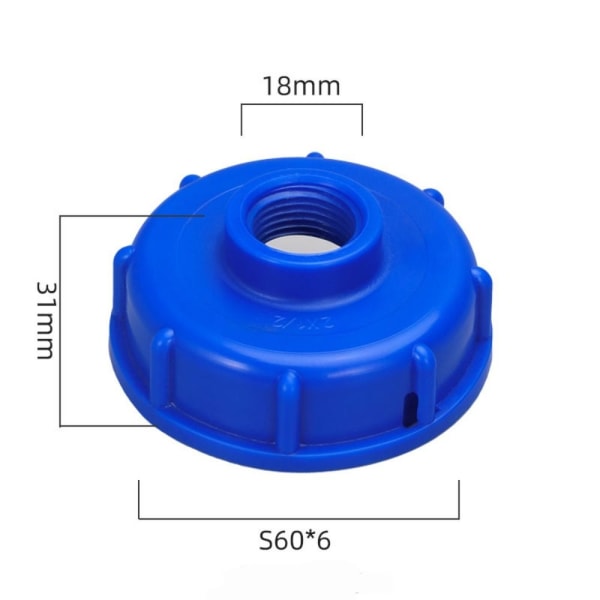 2STK IBC Tankbeslag Gjenget hette BLÅ 18MM blue 18mm