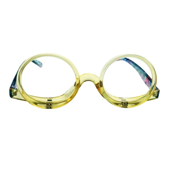 Roterande smink Läsglasögon Vikbara glasögon GUL Yellow Strength 4.00-Strength 4.00