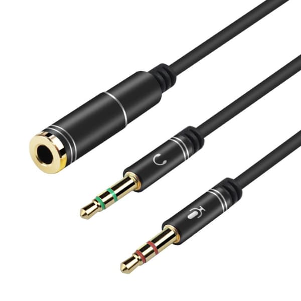 2 Stk Audio Kabel Audio Adapter Kabel SORT Black