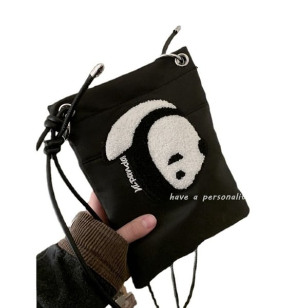Cartoon Mobiltelefonväska Mångsidig Crossbody-väska Panda Zero Black