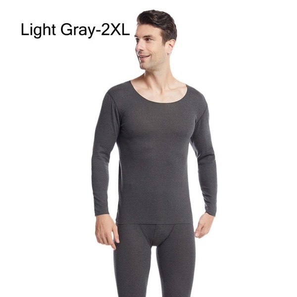 Herre termisk undertøj komplet sæt Long Johns Top & Bottom LIGHT Light Gray 2XL
