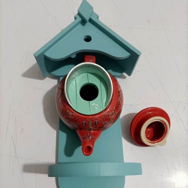 Teekannu Bird House Feeder SININEN Blue