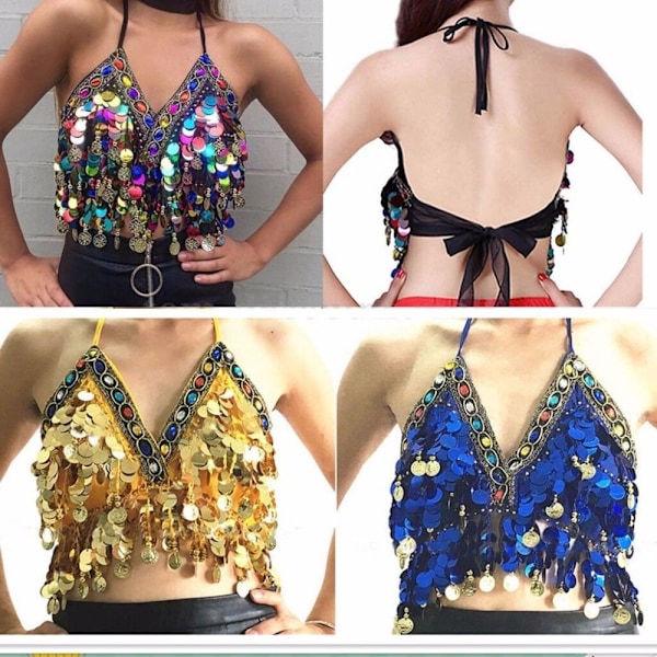 Belly Dance Bran Performance Top MUSTA Black