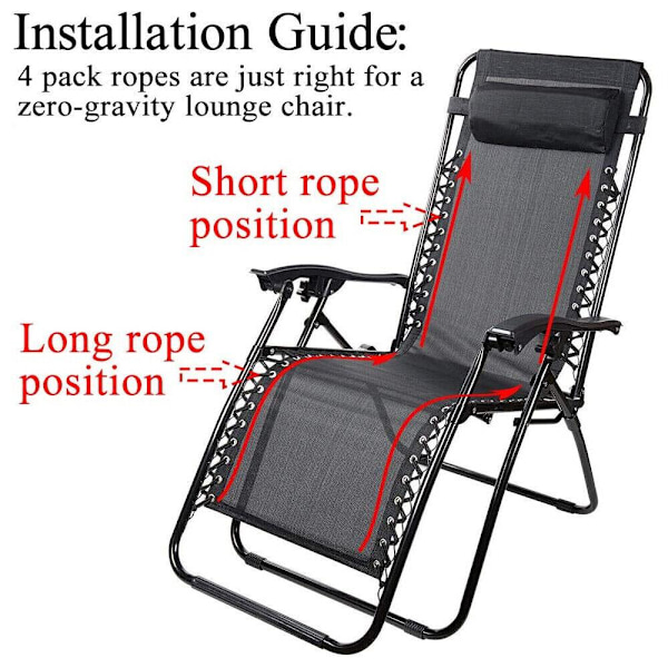 4 Stk/sæt Elastic Cord Chair Hvilestol GRÅ grey