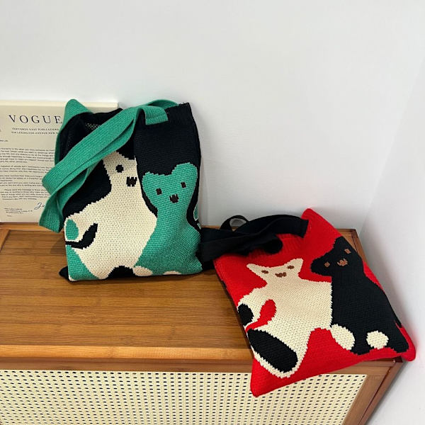 Käsin kudottu Bag Knot rannelaukku 5 5 5