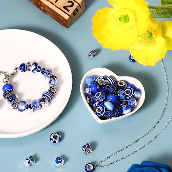 Large Hole European Beads glaspärlor Assorted
