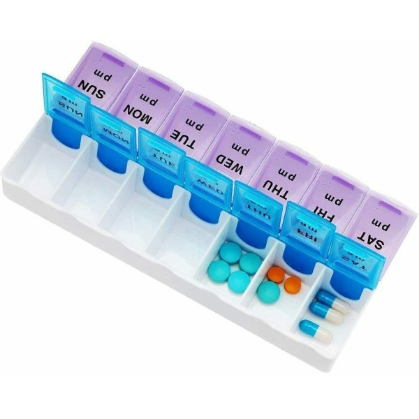 7 Days Pill Box 14 Grids Tablet Dispenser