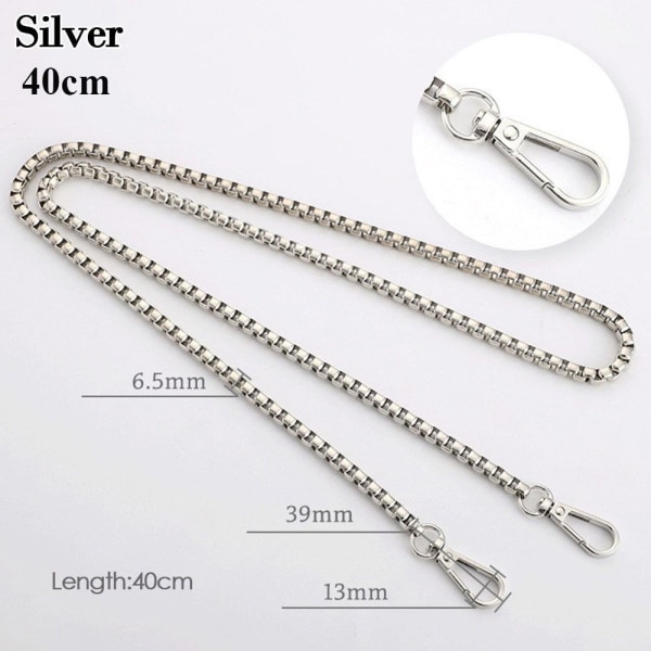 Skuldertaskerem Håndtaskehåndtag SØLV 40CM Silver 40cm