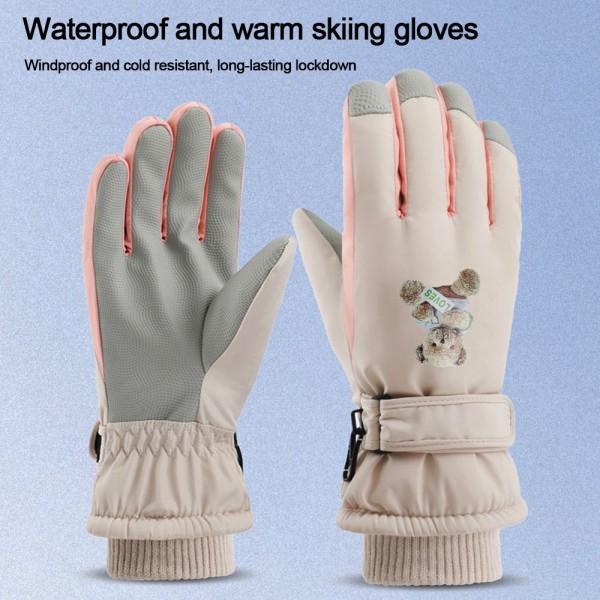 Varme Kvinder Ski Handsker Fuld Finger Handsker PINK pink